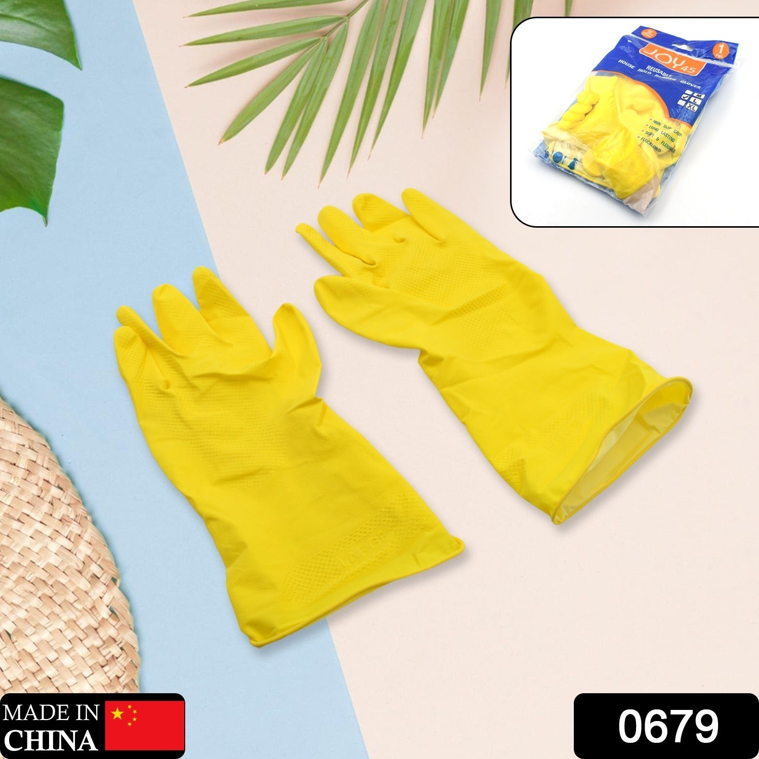 0679 Multipurpose Rubber Reusable Cleaning Gloves, Reusable Rubber Hand Gloves I Latex Safety Gloves I for Washing I Cleaning Kitchen I Gardening I Sanitation I Wet and Dry Use Gloves (1 Pair) 0679 Multipurpose Rubber Reusable Cleaning Gloves, Reusable Rubber Hand Gloves I Latex Safety Gloves I for Washing I Cleaning Kitchen I Gardening I Sanitation I Wet and Dry Use Gloves (1 Pair)